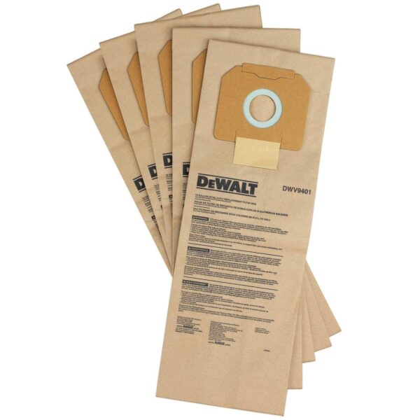 DeWALT Papier-Staubbeutel DWV9401-XJ - Staubsaugerbeutel für DWV902L oder DWV902M - 5 Stück – Bild 2