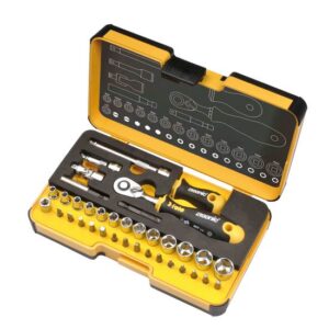 Felo Werkzeug-Set mit ERGONIC Ratsche 1/4 Zoll und ERGONIC Stubby 1/4 Zoll, ergonomischer Griff, präzise, langlebig, bis zu 100 Nm