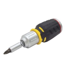 Stanley FATMAX® Bit-Schraubendreher FMHT0-62688 - kurze ergonomische Ausführung mit Ratsche und 6 Bits - 5 mm, 6.5 mm, PH1, PH2, PZ1, PZ2