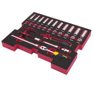 STANLEY FatMax TSTAK Einlage FMHT0-74295 1/4" Zoll - Set 48-teilig mit Steckschlüssel, Bits, Ratsche und weiterem Zubehör
