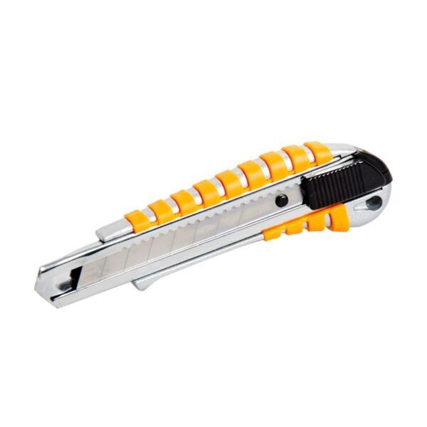 FRONTTOOL Cuttermesser Alu Profi 18 mm aus schlagfestem Alu-Druckguss, Metallführung, ergonomischer Griff – Bild 2