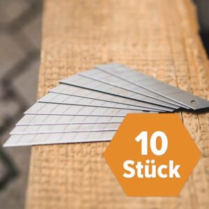 FRONTTOOL Abbrechklingen, Ersatzklingen für Cuttermesser, Breite: 18mm mit 7 abbrechbaren Segmenten, 10 Stück
