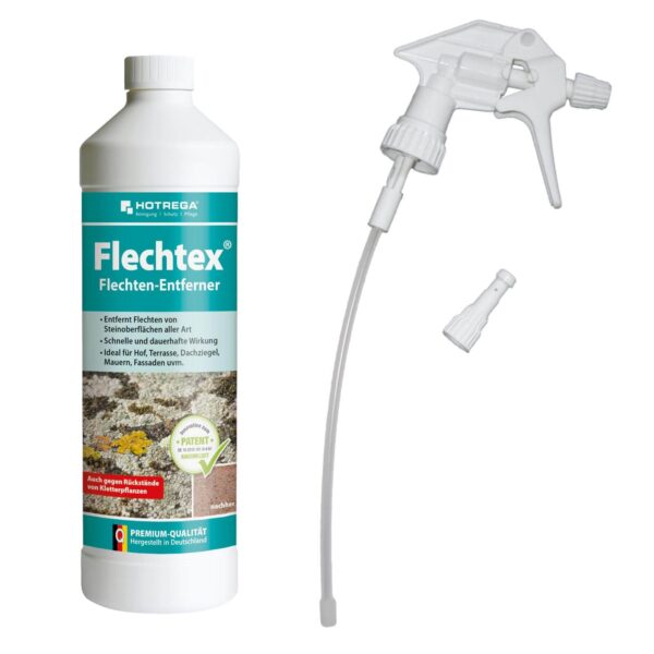 HOTREGA Flechtex Flechten Entferner 1 L Set inkl. Schaumsprüher, Pilz-Entferner, Algen-Enferner, Flechtenentferner, Algenentferner – Bild 2