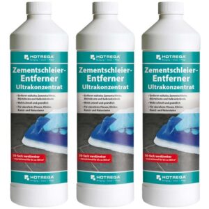 HOTREGA Zementschleier Entferner Ultrakonzentrat 1 L, Reinigungs-Konzentrat, Steinreiniger, saurer Reiniger, Grundreiniger, Fliesenreiniger