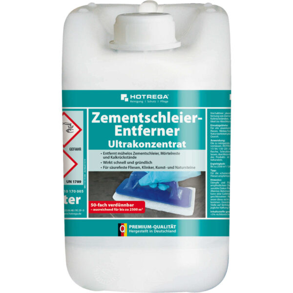 HOTREGA Zementschleier Entferner Konzentrat 5L, Grundreiniger, Fliesenreiniger, Betonreiniger, Zementreiniger – Bild 2