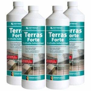 HOTREGA Terras Forte kraftvoller Außenreiniger Konzentrat 1 l - Kraftreiniger, Steinreiniger, Hofreiniger, Terrassenreiniger, Natursteinreiniger