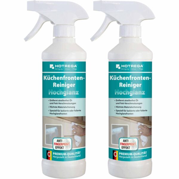 HOTREGA Küchenfronten-Reiniger Hochglanz 2x 500ml - Küchenreinigung, Küchenreiniger – Bild 2