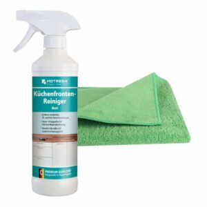 HOTREGA Küchenfronten-Reiniger matt 500 ml inkl. Microfasertuch, Küchenreiniger, Entfetter, streifenfrei