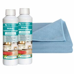 HOTREGA Möbel-Intensivpflege 2x 250 ml inkl. 2x Microfasertuch Micro Top - Reinigung, Möbelpflege, Politur, Holzpflege
