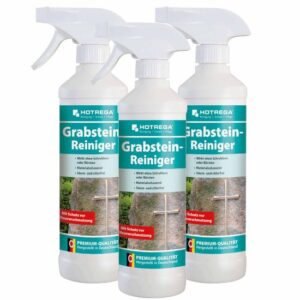 HOTREGA Grabstein Reiniger 500 ml - Grabreiniger, Steinreiniger, Natursteinreiniger, Grünbelagentferner, Marmorreiniger