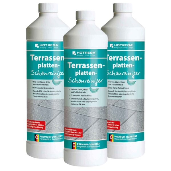 HOTREGA Terrassenplatten Schonreiniger 1 Liter - Steinreiniger Materialschonendes Konzentrat – Bild 2