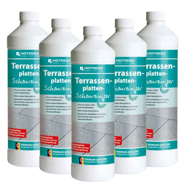 HOTREGA Terrassenplatten Schonreiniger 1 Liter - Steinreiniger Materialschonendes Konzentrat – Bild 2