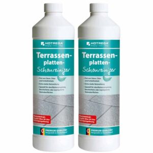 HOTREGA Terrassenplatten Schonreiniger 1 Liter - Steinreiniger Materialschonendes Konzentrat