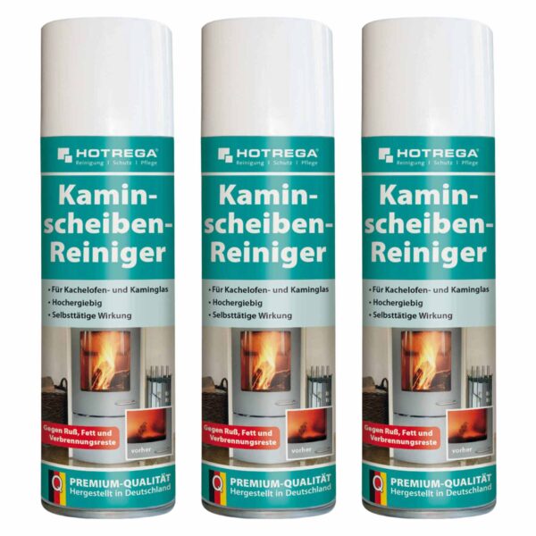 HOTREGA Kaminscheiben Reiniger 300ml Set mühelos Ruß vom Kaminglas entfernen Kachelofen Scheibe reinigen – Bild 2