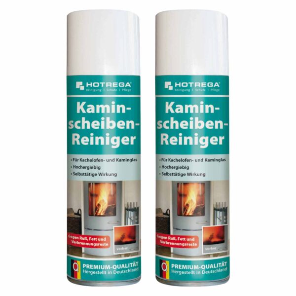 HOTREGA Kaminscheiben Reiniger 300ml Set mühelos Ruß vom Kaminglas entfernen Kachelofen Scheibe reinigen – Bild 2