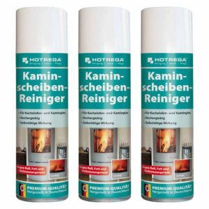 HOTREGA Kaminscheiben Reiniger 300ml Set mühelos Ruß vom Kaminglas entfernen Kachelofen Scheibe reinigen