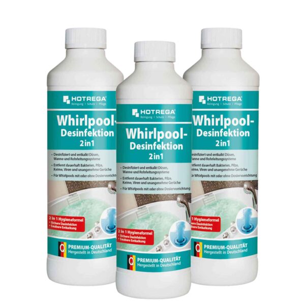 HOTREGA Whirlpool Desinfektion 2in1 500ml - Jacuzzi desinfizieren und entkalken Hot Tub Desinfektionsmittel – Bild 2