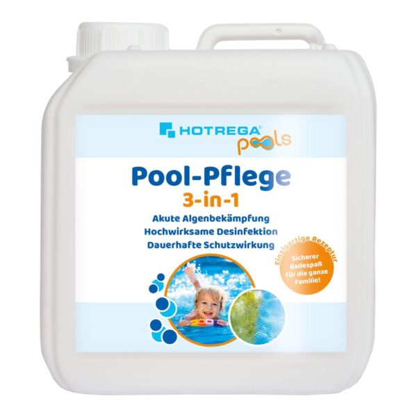 HOTREGA Pool-Pflege 3in1 Konzentrat 2 Liter, für Pools und Planschbecken, Chlor Desinfektion, Algenentferner – Bild 2