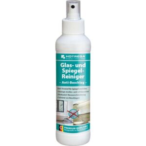 HOTREGA Glas-Reiniger 250ml - Spiegel-Reiniger, Glas-Reinigung Anti-Beschlag streifenfrei