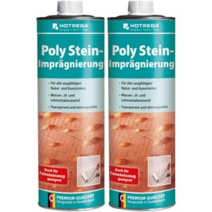 HOTREGA Poly Stein Imprägnierung 1 l - professionelles Stein Imprägniermittel für Innen und Außen