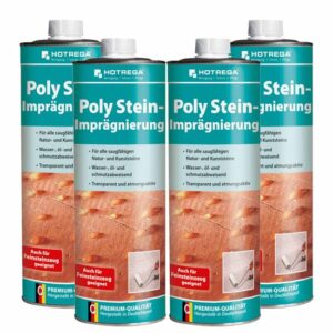 HOTREGA Poly Stein Imprägnierung 1 l - professionelles Stein Imprägniermittel für Innen und Außen