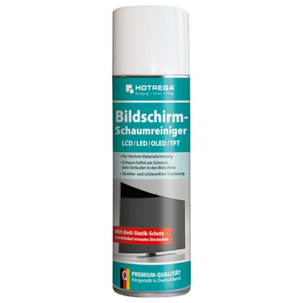 HOTREGA Bildschirm-Schaumreiniger LCD/LED/OLED/TFT/Plasma 300 ml, Reinigerspray, Anti-Statik-Schutz – Bild 2