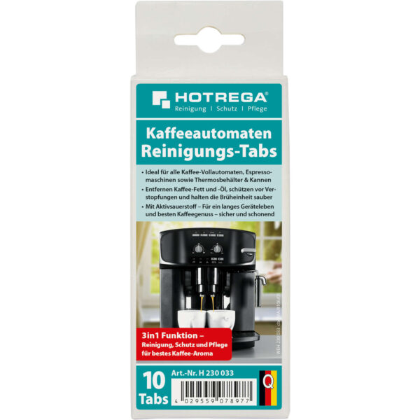 HOTREGA Kaffeeautomaten Reinigungs-Tabs 10 Stück - 3in1 Reinigung Schutz Pflege – Bild 2