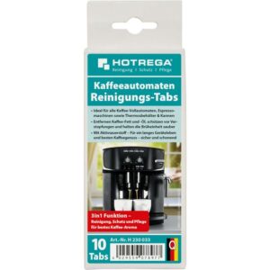 HOTREGA Kaffeeautomaten Reinigungs-Tabs 10 Stück - 3in1 Reinigung Schutz Pflege