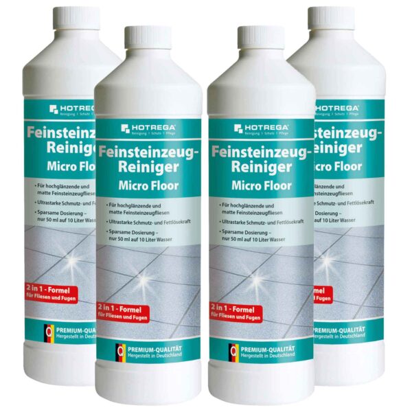 HOTREGA Feinsteinzeug Reiniger Micro Floor 1l - intensive Reinigung und Pflege für Feinsteinzeugfliesen – Bild 2