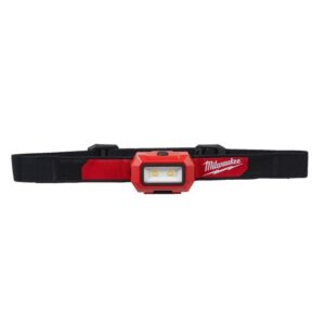 Milwaukee Stirnlampe HL2-LED Kopflampe, Werkstattleuchte, 350 Lumen Leuchtkraft, HL2-LED 4,5V