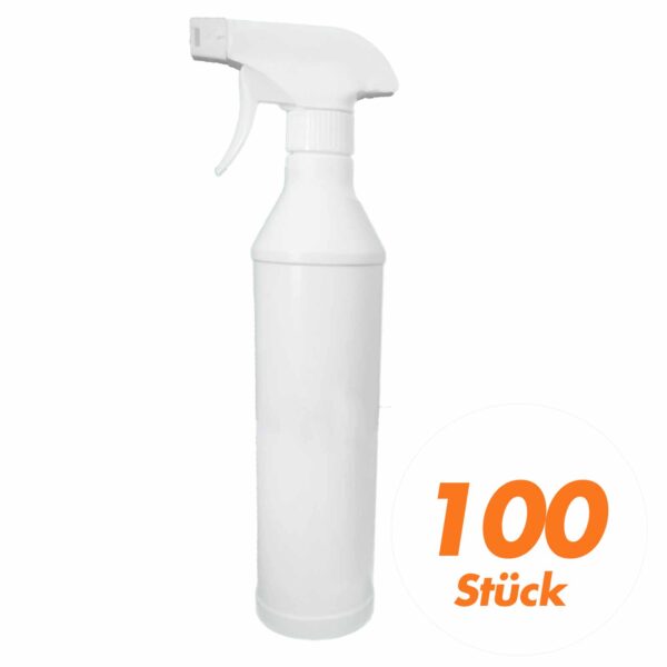 Sprühflasche mit Sprühkopf 500ml - Leerflasche, Spray Flasche weiß - 100 Stück – Bild 2