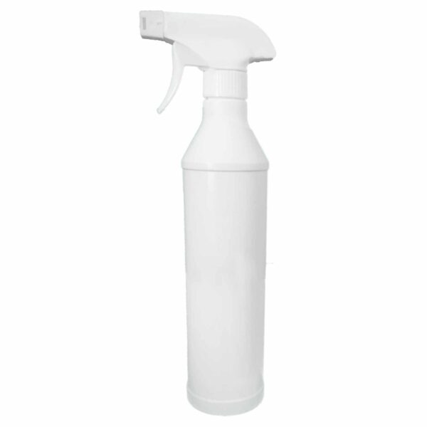 Sprühflasche leer mit Sprühkopf 500 ml - ohne Beschriftung in der Farbe weiß - perfekt zum Reinigungsmittel auftragen an der gewünschten Stelle – Bild 2