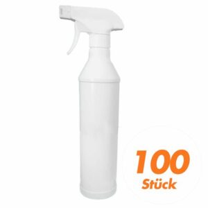 Sprühflasche mit Sprühkopf 500ml - Leerflasche, Spray Flasche weiß - 100 Stück