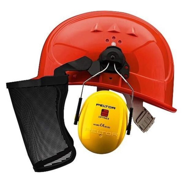 3M PELTOR Forstschutzhelm Schutzhelm Helm mit Gehör- und Gesichtsschutz – Bild 2