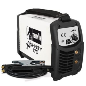 Telwin Elements INFINITY 170 Elektroden Schweißgerät und WIG Schweißgerät DC Gleichstrom 20 - 150 A, 230 V, Set inkl. Elektrodenhalter und Masseanschlussgarnitur