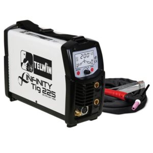 Telwin Infinity TIG 225 Pulse WIG-DC Schweißgerät HF/LIFT Zündung 5-200 A WIG/MMA Inverter, Set inkl. 4m ST26 WIG-Schlauchpaket, 3m Masseanschluss und Gasschlauch
