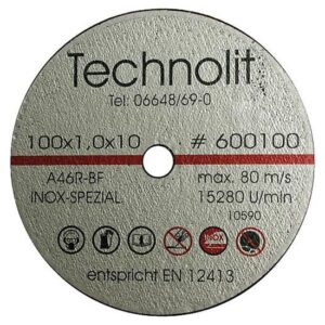 TECHNOLIT Trennscheibe Inox 100mm, Spezial Scheibe für Tiefenschneider, EN 12413