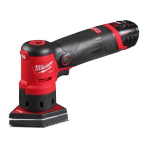 Milwaukee Akku-Punktschleifer M12 FUEL FDSS-422X, Exzenterschleifer mit pentaförmigem Schleifteller, 12V, 4Ah 2 Ah