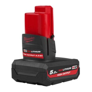 Milwaukee High Output Akku, 4932480165, M12 HB5 12V 5Ah Li-Ion-Akku Batterie mit 25% mehr Leistung zum M12 B4