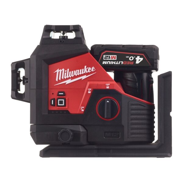 Milwaukee Akku-Kreuzlinienlaser 3x360 Grad M12 3PL-401C Kreuz-, Linienlaser, Selbstnivellierung, 12V – Bild 2