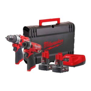 Milwaukee Akku-Schlagbohrschrauber & Schlagschrauber-Set inkl. Akku und Ladegerät M12 FPP2A-402X 12V 4Ah