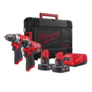 Milwaukee Akku-Schlagbohrschrauber & Schlagschrauber-Set inkl. Akku und Ladegerät M12 FPP2A-602X 12V 6Ah