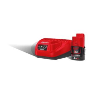 Milwaukee Akku-Starterset M12 NRG-201 12V 2Ah, Akku + Ladegerät, Batterie,  Charger, Ladestation