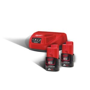 Milwaukee Akku-Starterset M12 NRG-202 12V 2.0Ah, 2 Akkus, Batterie, Ladegerät, Charger, Ladestation