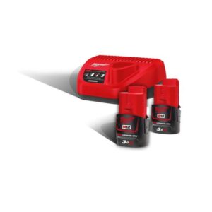 Milwaukee Akku-Starterset M12 NRG-302 12V 3.0Ah, 2 Akkus, Batterie, Ladegerät, Charger, Ladestation