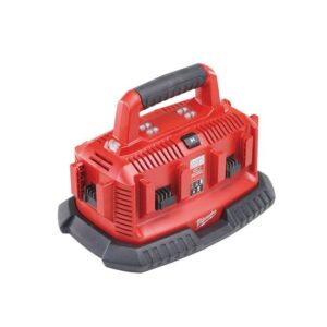 Milwaukee Multi-Ladegerät M1418 C6, Charger, Ladestation, Batterieladegerät für 6 Akkus gleichzeitig, 14/18V