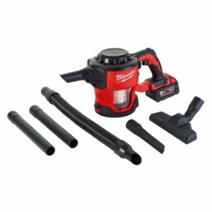 Milwaukee Akku-Hand-Staubsauger M18 CV-0, HEPA-Filter, Holz, Metall und Grobschmutz inkl. Zubehör - 18V