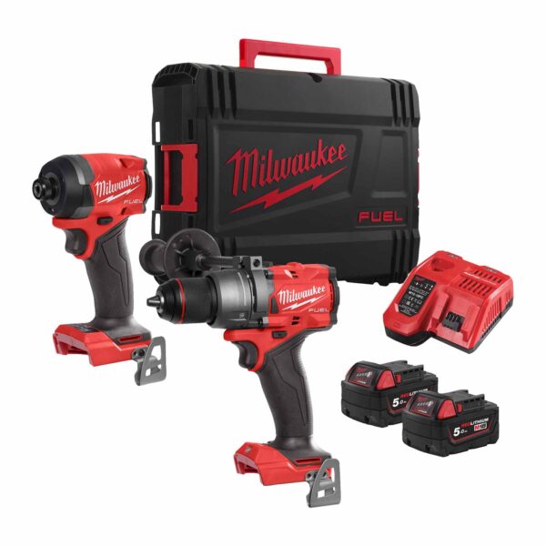 Milwaukee Akku-Schlagbohrschrauber & Schlagschrauber-Set inkl. Akku und Ladegerät M18 FPP2A3-502X 18V 5Ah – Bild 2