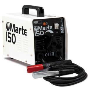 Telwin Elements MARTE 150 Elektrodenschweißgerät zum Wechselstromschweißen AC mit 30-100 A, 230 V, Set inkl. kompletter Schweißgarnitur