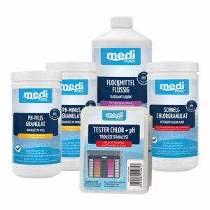 mediPOOL Wasserpflege milchige Trübung inkl. Tester, pH-Regulierung, Chlor, Trübungsentferner